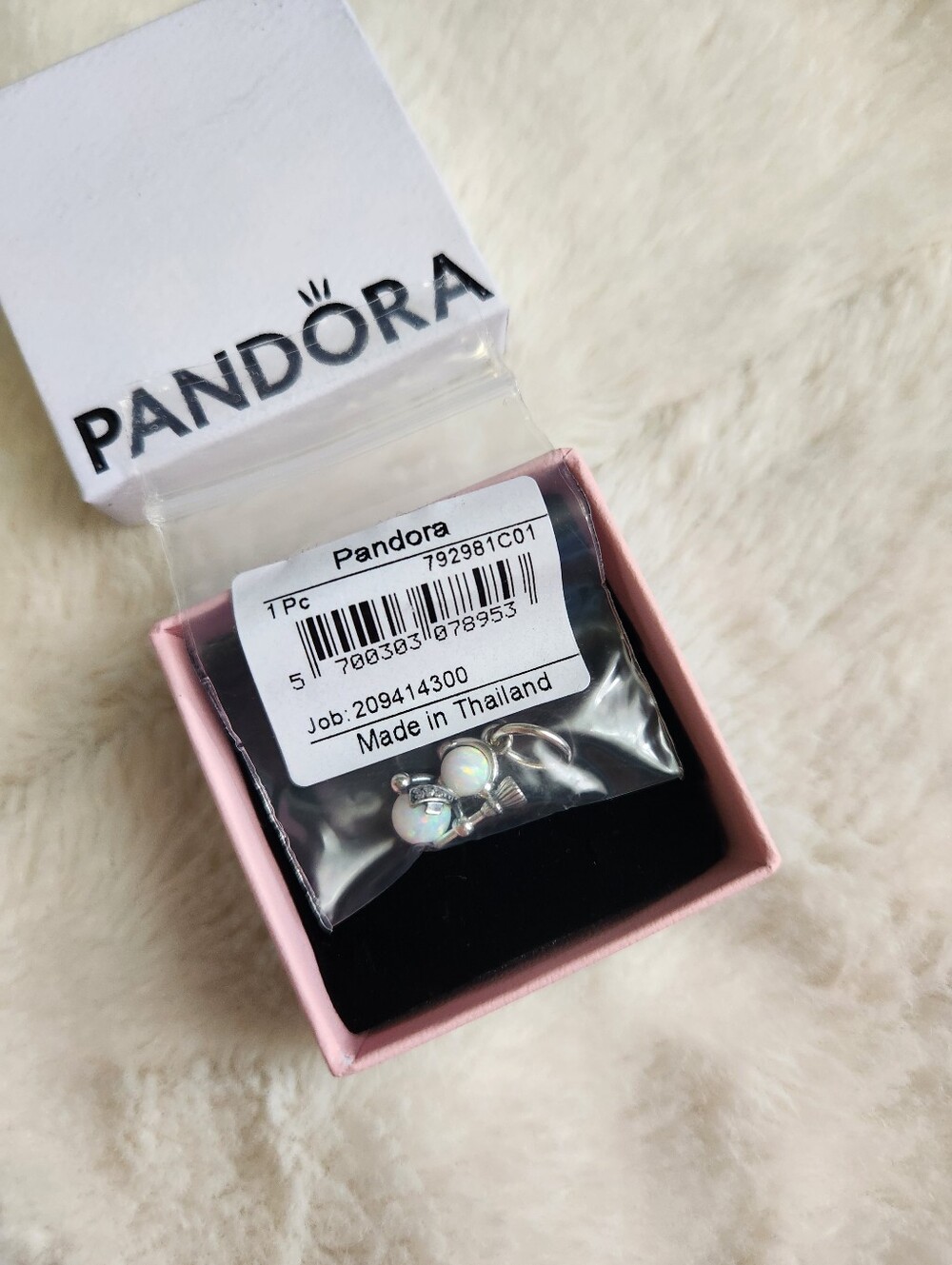 NWT Pandora Opalescent Snowman Dangle Charm Sterling Silver